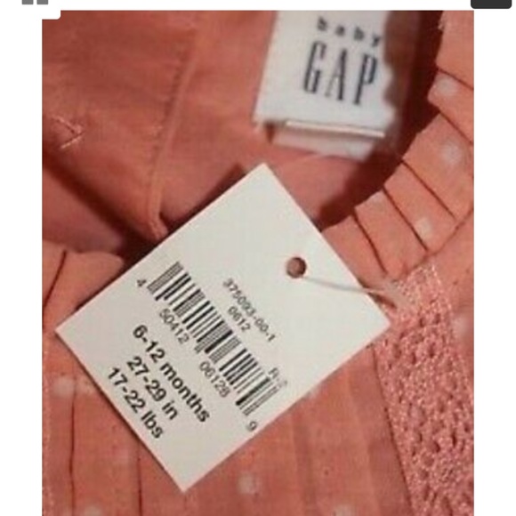 BNWT BABY GAP 6-12 Months Peach/Pink Polka Dot Lace Ruffle Dress With Bloomers - Picture 6 of 7